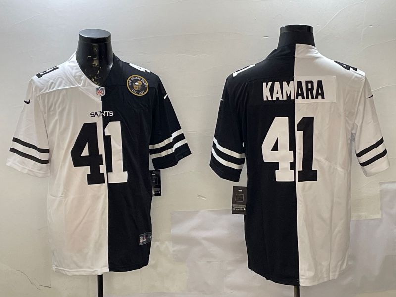 Men New Orleans Saints #41 Kamara White Black Fashion 2025 Nike Limited NFL Jersey style 4